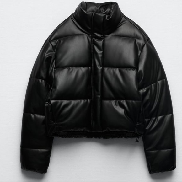 Zara Faux leather puffer jacket - Picture 5 of 8